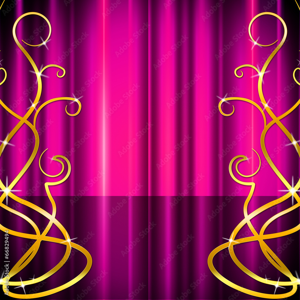 Poster stage pattern indicates live event and abstract
