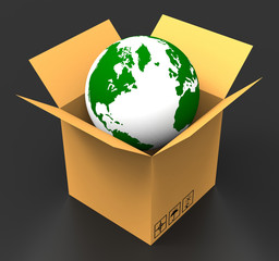 World Delivery Indicates Sending Delivering And Postage
