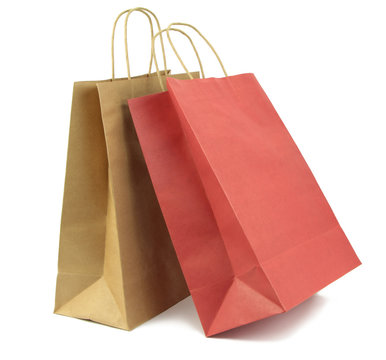 Two shopping bag isolated on white background.