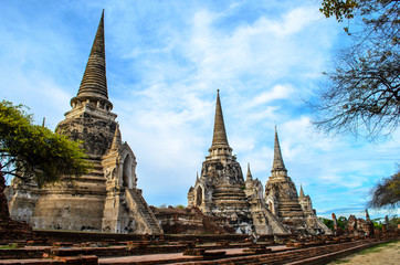 Fototapeta premium Stupa in Temple at Ayutthaya