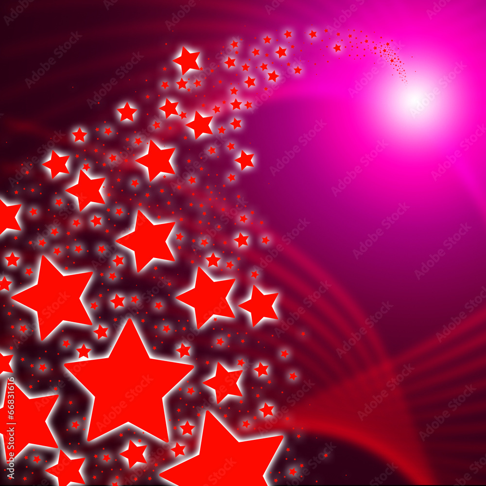 Poster background red indicates cosmic space and abstract