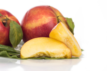 Nectarine friut on white isolated background