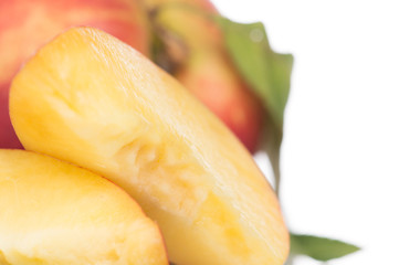 Nectarine friut on white isolated background