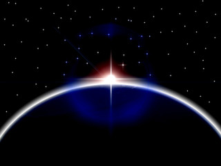 Naklejka premium Planets Earth Indicates Solar System And Cosmos
