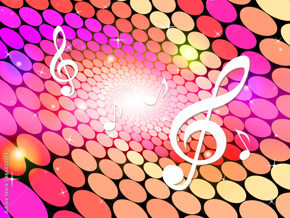 Poster notes background means sheet music and backdrop