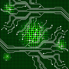 Obraz premium Electronic Circuit Represents Hi Tech And Backgrounds