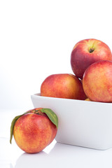 Nectarine friut on white isolated background
