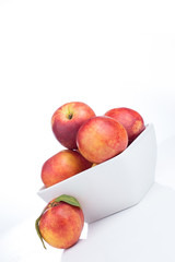 Nectarine friut on white isolated background