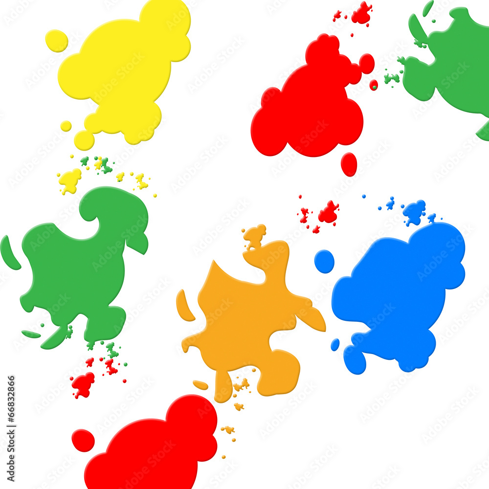 Poster background colors indicates blots backdrop and spatter