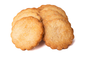 Biscuits sprinkled with sugar isolated on white background