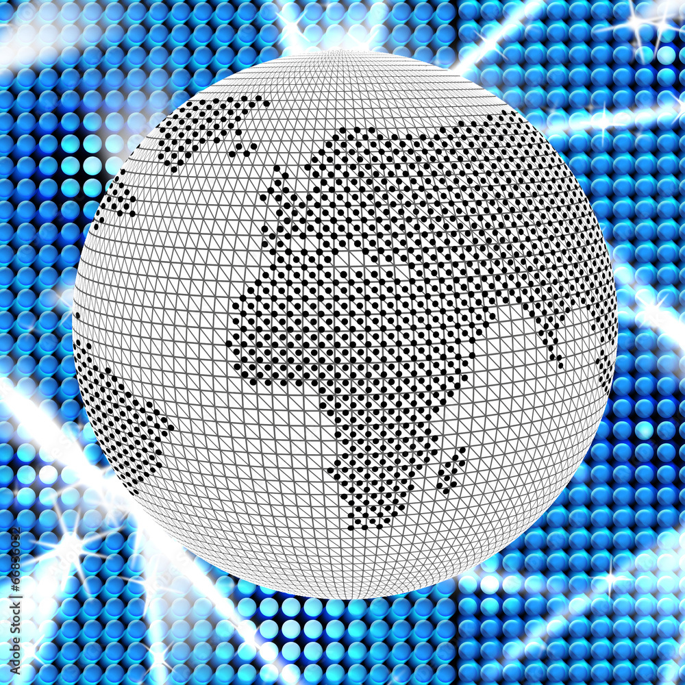 Poster network computer represents globe processor and globalise