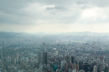 Fototapeta na wymiar Taipei under Heavy Clouds