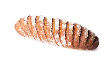 Loaf of cereal bread isolated on white background