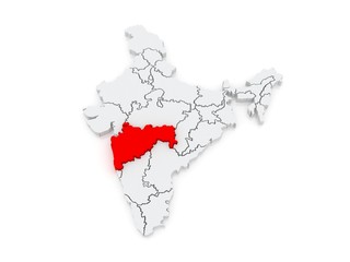 Map of Maharashtra. India.