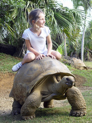 girl Riding Giant Turtle