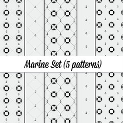 Anchor and lifebuoy pattern set