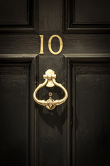 Close up of door number 10 and door knocker