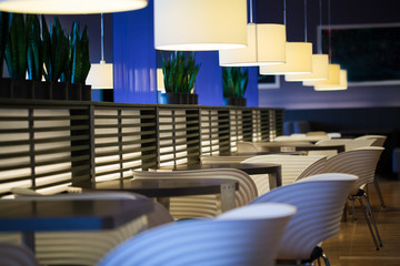 Empty modern restaurant interior