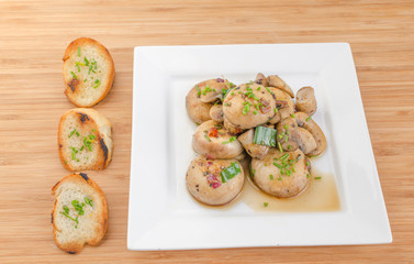 Mushroom salad with toast