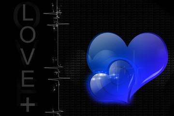 love heart symbol in digital background