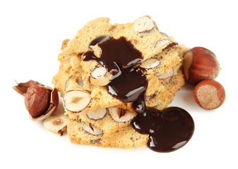 Biscotti with  nuts, isolated on white