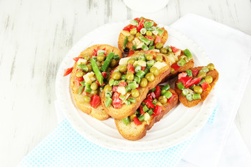 Sandwiches with vegetables and greens