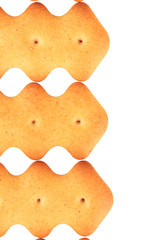 Delicious crackers isolated on white