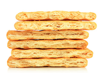 Delicious crackers isolated on white