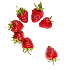 Red ripe strawberries, isolated on white