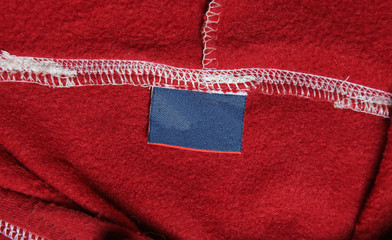 Red Sweatshirt Label
