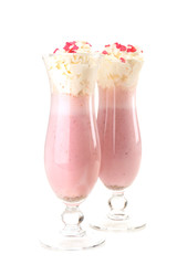 Delicious milkshake isolated on white