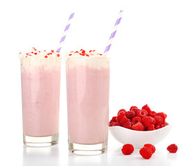 Delicious milkshake isolated on white