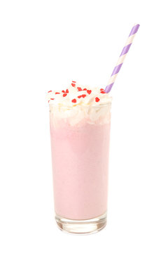 Delicious milkshake isolated on white