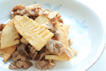 bamboo shoots and pork stir fried