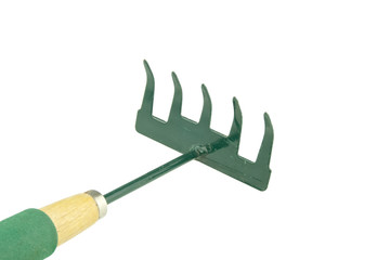 Green harrow placed face on bottom left isolated