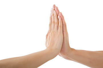 Man and woman holding hands