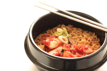 korean food, kimchi and ramen noodles