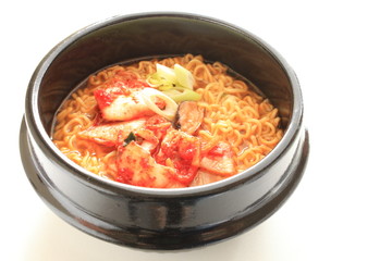 korean food, kimchi and ramen noodles