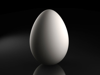 3d illustration of an egg in a dark background