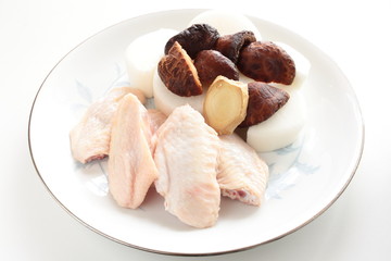 Chinese mushroom and chicken wing for cooking image