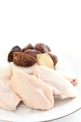 Chinese mushroom and chicken wing for cooking image