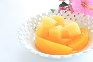 Peach and pineapple for gourmet dessert