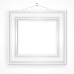 Wooden frame for picture on white background, vector