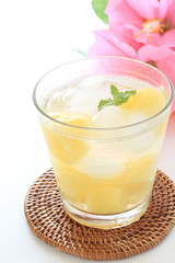 Pineapple sode with flower for tropical drink image