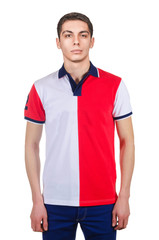 Fototapeta premium Male t-shirt isolated on the white background