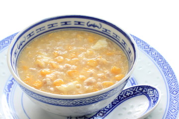 Chinese corn and mince chicken soup