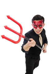 Funny devil isolated on the white background