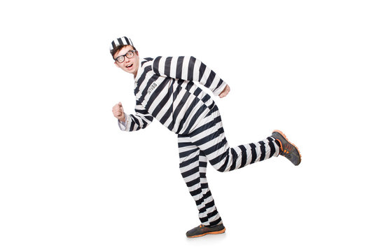 Funny prison inmate in concept