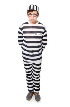 Funny prison inmate in concept
