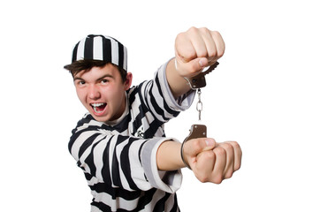 Funny prison inmate in concept